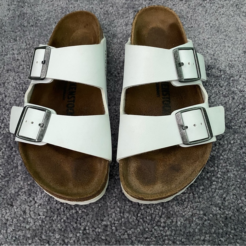 Kids White Double-Buckle Sandals